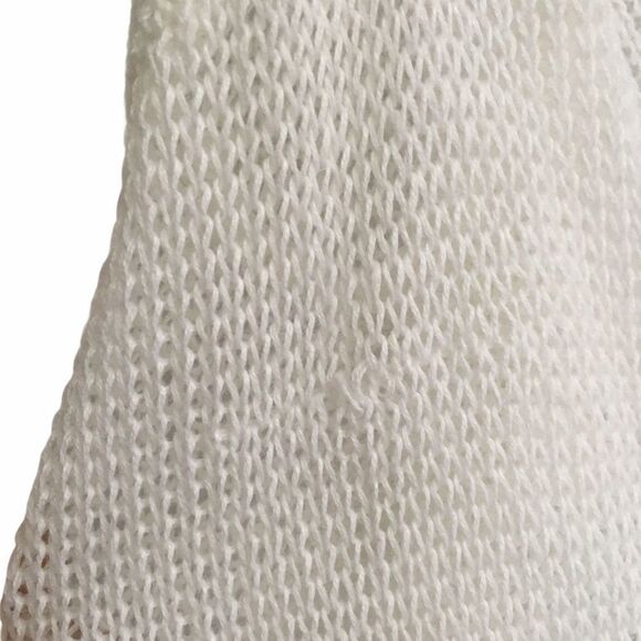 EILEEN FISHER Linen Knit V-Neck Button Front Cardigan Sweater White L - Picture 9 of 12